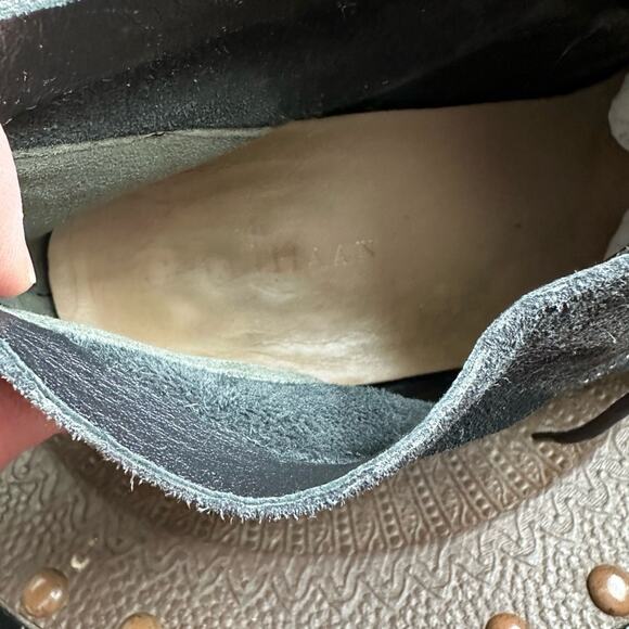 COLE HAAN NIKE AIR BLACK Britt chukka SUEDE WEDGE BOOTIE 8 - Picture 5 of 9